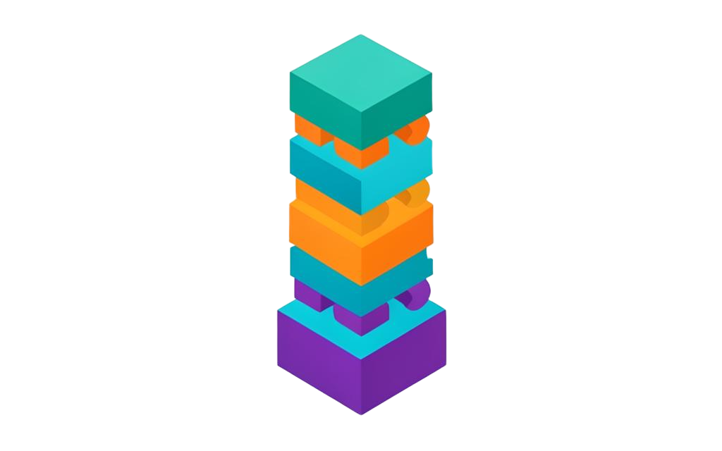 Stacked blocks illustrating GIMP plug-ins and extensions on Windows